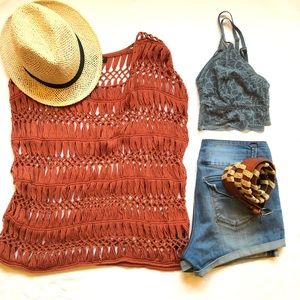 >SOLD< Sanctuary/boho festival crochet knit top